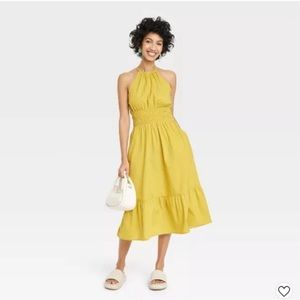 Women’s Sleeveless Yellow Poplin Dress-A New Day- New With Tags💛 Sz Small